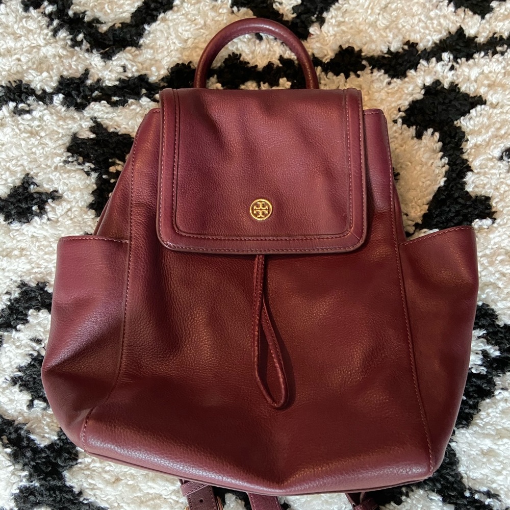 Tory Burch burgundy backpack